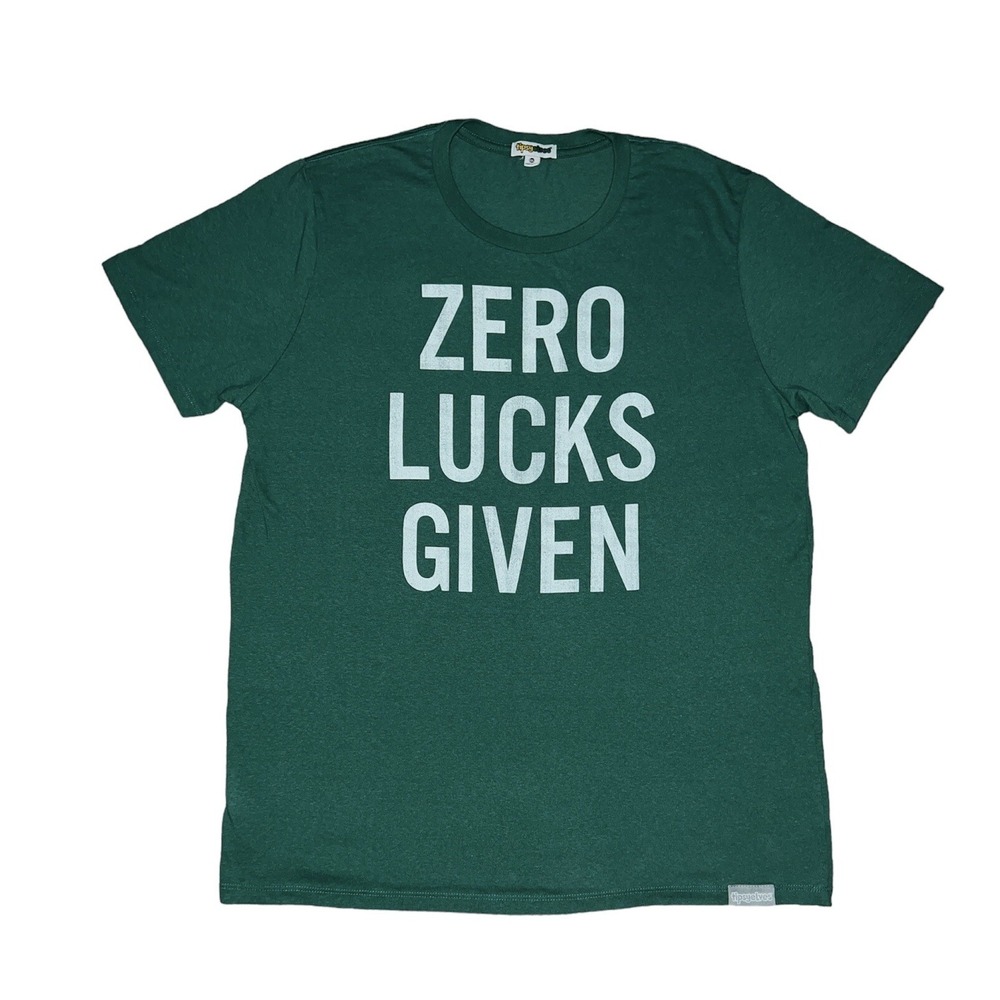Tipsy Elves Mens XXL Zero Lucks Given Short Sleeve Green St. Patricks Day Shirt